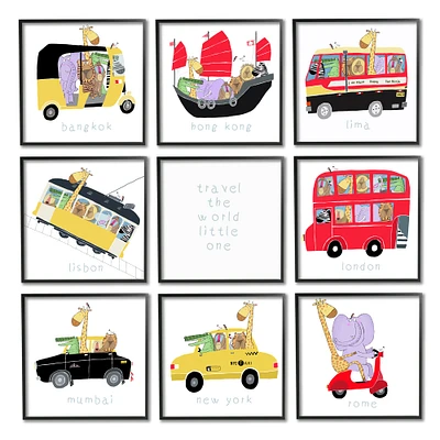 Stupell Industries Travel World Little One Kids' International Travel Transportation Framed Wall Art