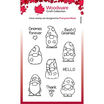 Woodware Singles Mini Gnomes Clear Stamps