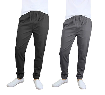Galaxy By Harvic Slim Fit Basic Stretch Twill Men's Joggers 2 Pack