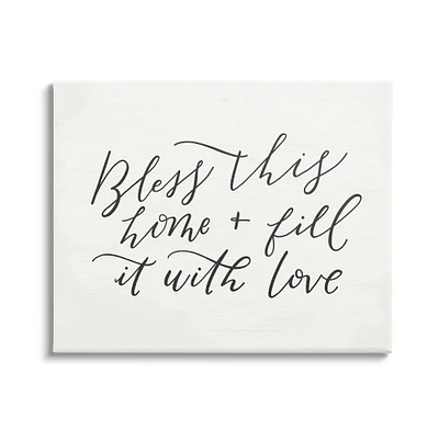 Stupell Industries Bless This Home with Love Family Canvas Wall Art