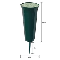 FloraCraft® Plastic Cemetery Vase Green