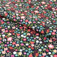 SINGER Pink Small Floral Dark Cotton Fabric