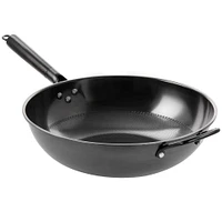 Gibson Home® Debossed 13'' Black Heavy Gauge Carbon Steel Wok