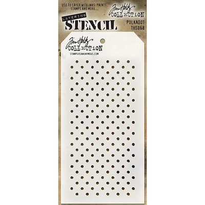 Stampers Anonymous Tim Holtz® Polka Dots Layering Stencil, 4" x 8.5"