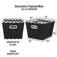 Household Essentials Chevron Fabric Tapered Storage Bins, 2ct.