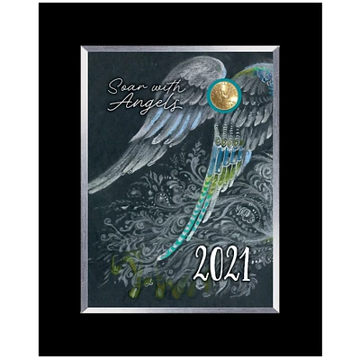 Soar With Angels Coin Décor Black Frame with Easel
