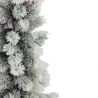 2.5ft. Unlit Flocked Pine Slim Artificial Christmas Tree