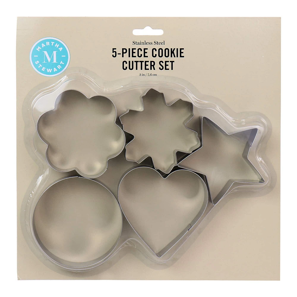 Martha Stewart Stainless Steel Cookie Cutter Set In Assorted Shapes, 5ct.