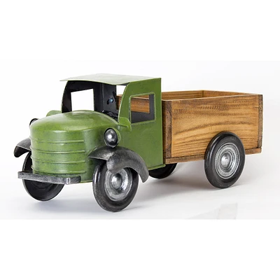 18" Wood & Iron Green Truck
