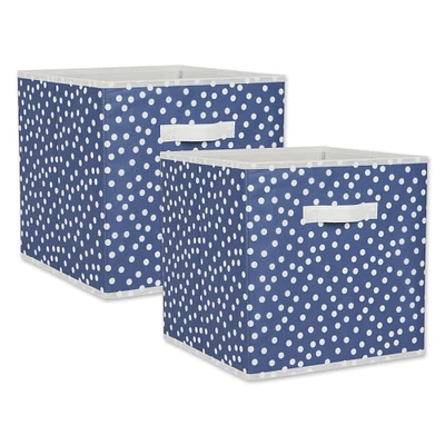 DII® 13" French Blue & White Dots Storage Cube, 2ct.