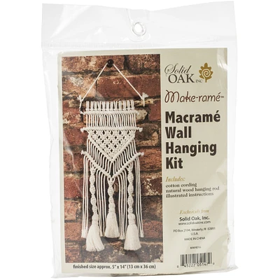 Solid Oak Make-ramé™ Tassel and Twists Mini Macramé Wall Hanging Kit