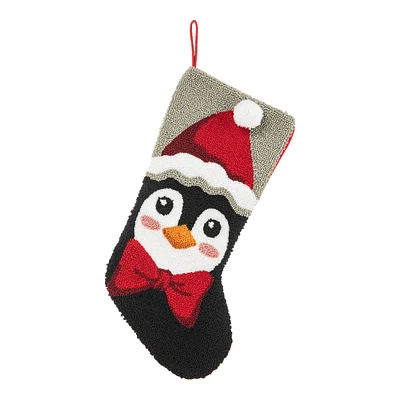 Glitzhome® 20.5" Penguin Hooked Stocking