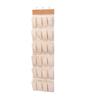 Honey Can Do Bamboo 24-Pocket Over-the-Door Shoe Rack