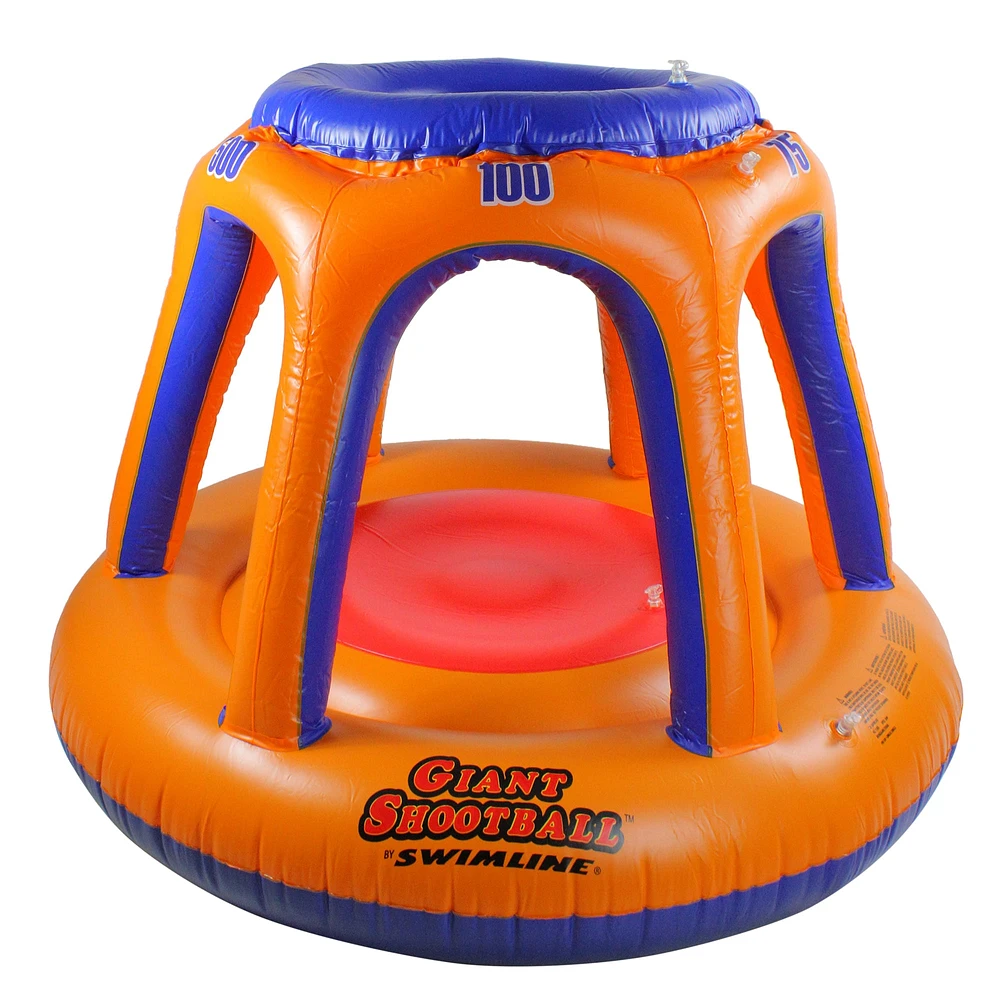 Swim Central 48" Orange & Blue Inflatable  Shoot Ball Swimming Pool Float Game