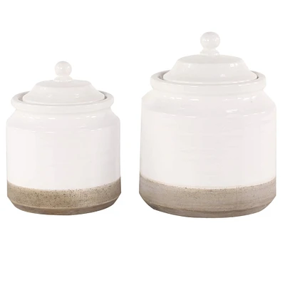 The Novogratz White Ceramic Vintage Decorative Jar Set