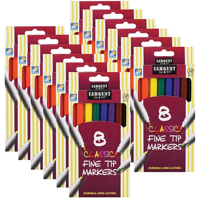 Sargent Art® Classic Fine Tip Markers, 12 Packs of 8