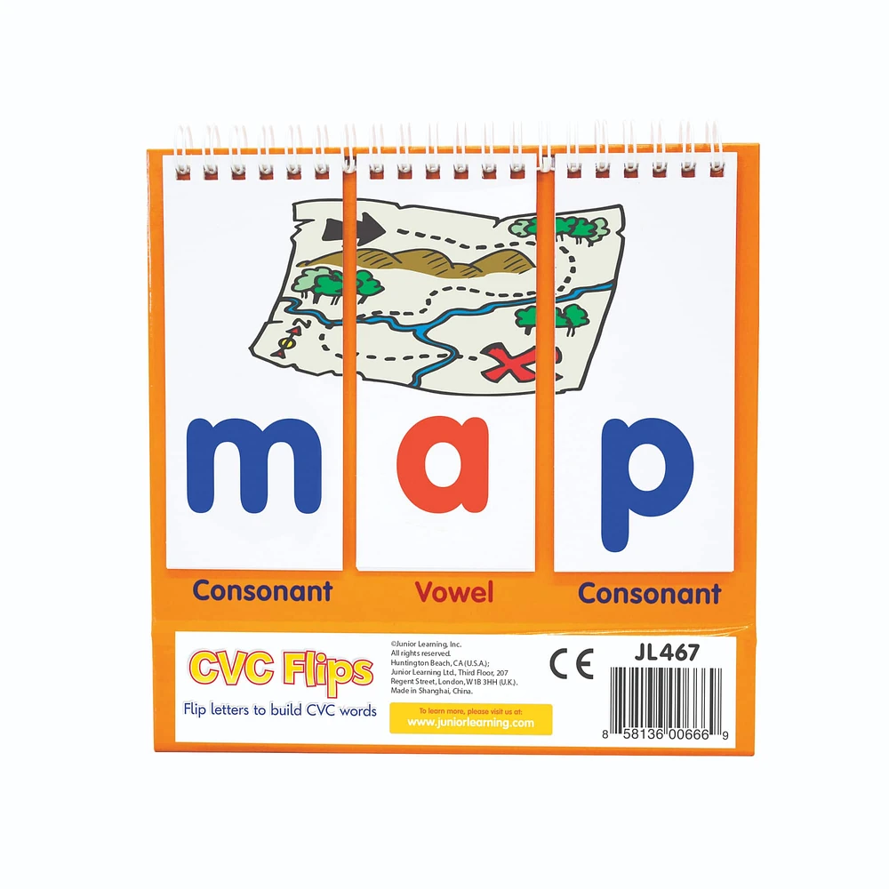 Junior Learning® Consonant-Vowel-Consonant Educational Flip Card Set