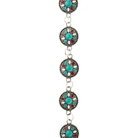 Turquoise Flower Enamel Metal Connectors, 15mm by Bead Landing™