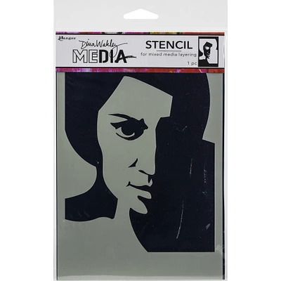 Dina Wakley Media Pensive Face Stencil, 9" x 6"