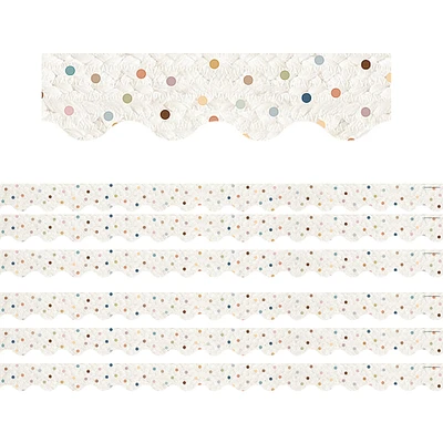 Teacher Created Resources Everyone is Welcome Dots Scalloped Border Trim, 210ft.