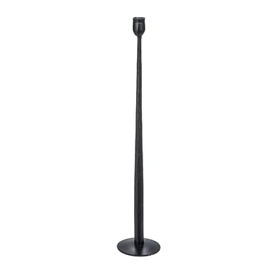 24" Tall Black Hand-Forged Metal Taper Holder