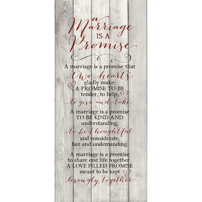 New Horizons A Marriage Is A Promise Wood Plaque