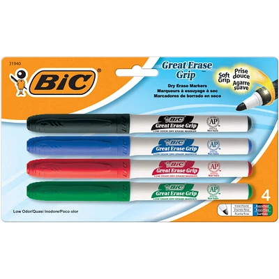 BIC® Great Erase Grip Dry Erase Fine Point Markers, 6 Packs of 4