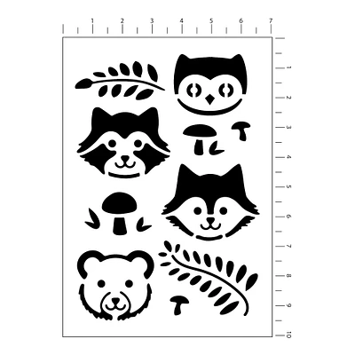 Woodland Animal Stencils, 7" x 10" by Craft Smart®