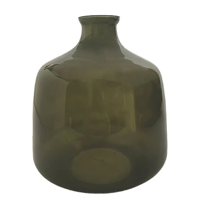 9.75" Green Glass Bud Vase