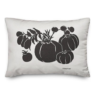 Block Print Tomatoes 14" x 20" Throw Pillow