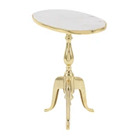 22'' Gold Stone Traditional Accent Table