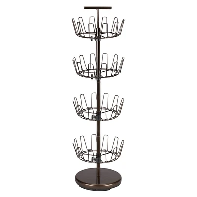 Household Essentials Brown 4-Tier Revolving Shoe Tree