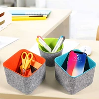 Welaxy Felt 3 Piece Orange, Green & Turquoise Storage Cups