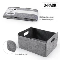 Welaxy Felt 3 Piece Collapsible Storage Bins