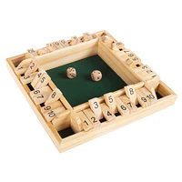 Toy Time 4-Player Wooden Shut the Box Game Set