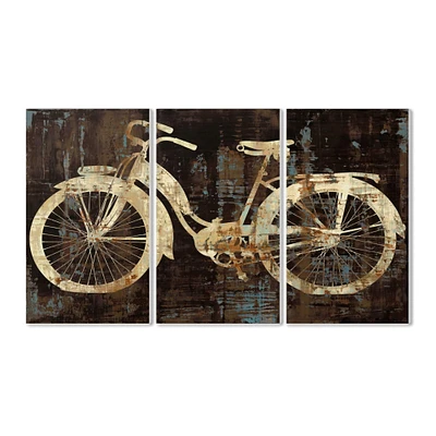 Stupell Industries 3-Piece Distressed Bicycle Wooden Wall Plaque