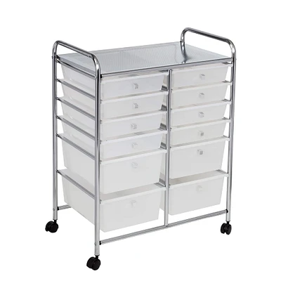 Honey Can Do Chrome 12-Drawer Rolling Craft Storage Cart