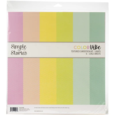 Simple Stories Color Vibe Double-Sided Paper Pack 12" x 12" 6/Pkg-Lights