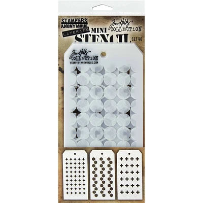 Stampers Anonymous Tim Holtz® Mini #40 Layering Stencil Set