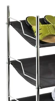 Honey Can Do Chrome & Black 3-Tier Shoe Rack