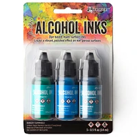 Tim Holtz® Teal & Blue Spectrum Alcohol Inks, 3ct.