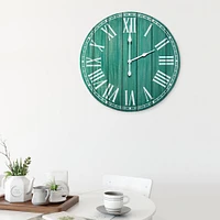 Elegant Designs 23" Wood Plank Coastal Wall Clock