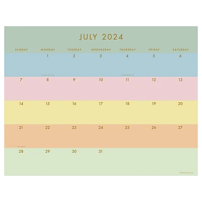 TF Publishing 2024-2025 Large Super Stripe Desk Pad Calendar