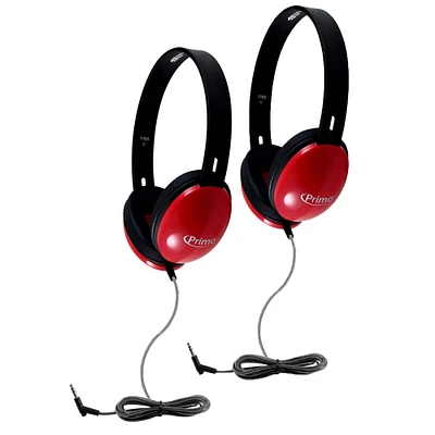 HamiltonBuhl® Primo™ Red Stereo Headphones, 2ct.