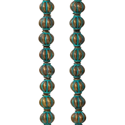 12 Pack: Patina Metal Lantern Beads, 8mm by Bead Landing™