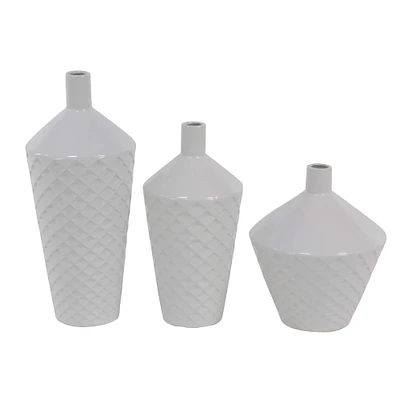 White Porcelain Modern Vase Set