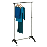 Honey Can Do Black Modern Adjustable Rolling Garment Rack