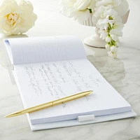 Style Me Pretty Gold & White Guestbook with Pen