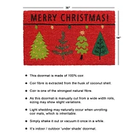 RugSmith Multi Machine Tufted Christmas Tree Merry Christmas Doormat