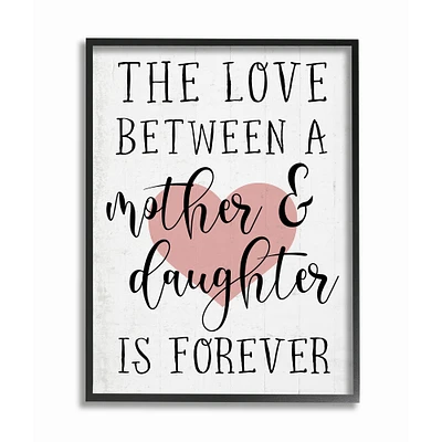 Stupell Industries Love Between Mother & Daughter Motivational Black Frame Wall Art